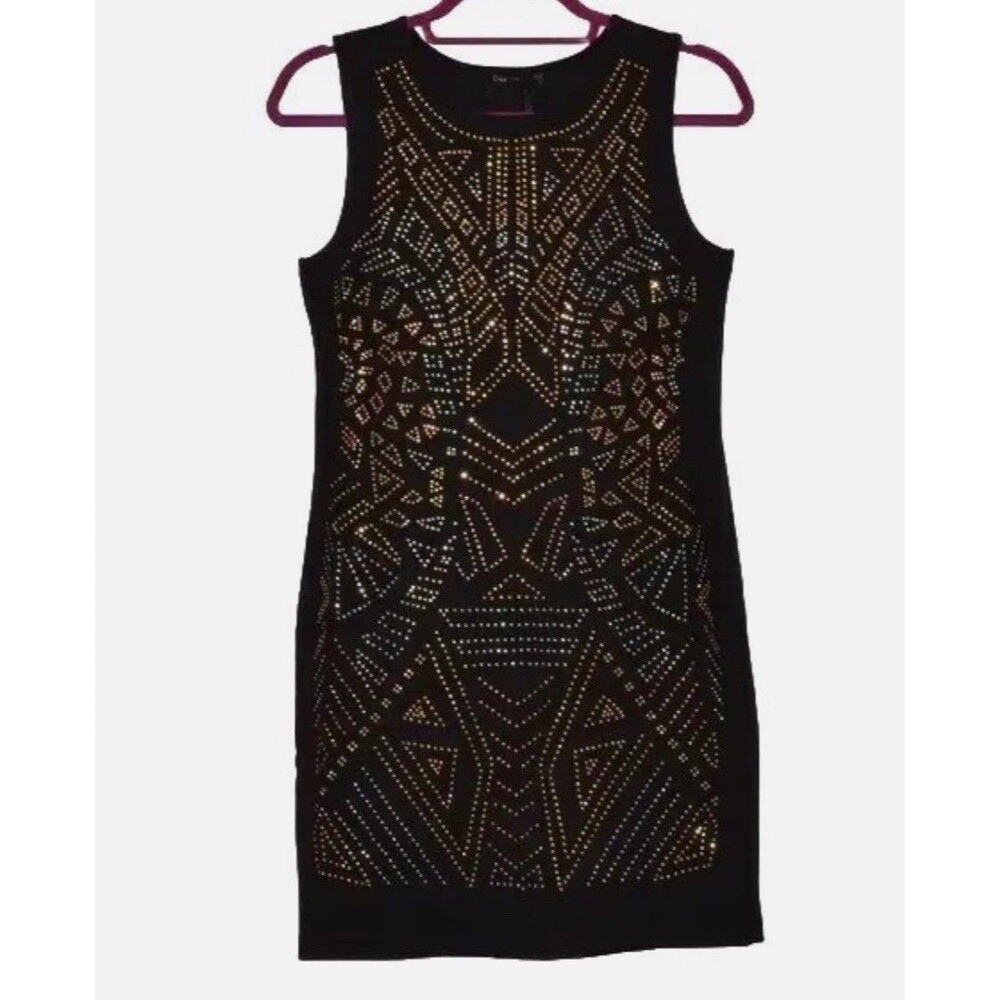 DEX Embellished Black Dress Small XS LBD Sheath Dress Cocktail Party